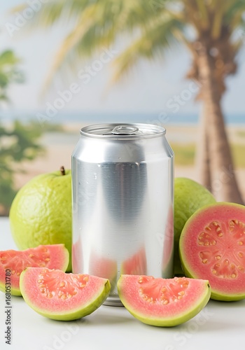 Guava drink can product display