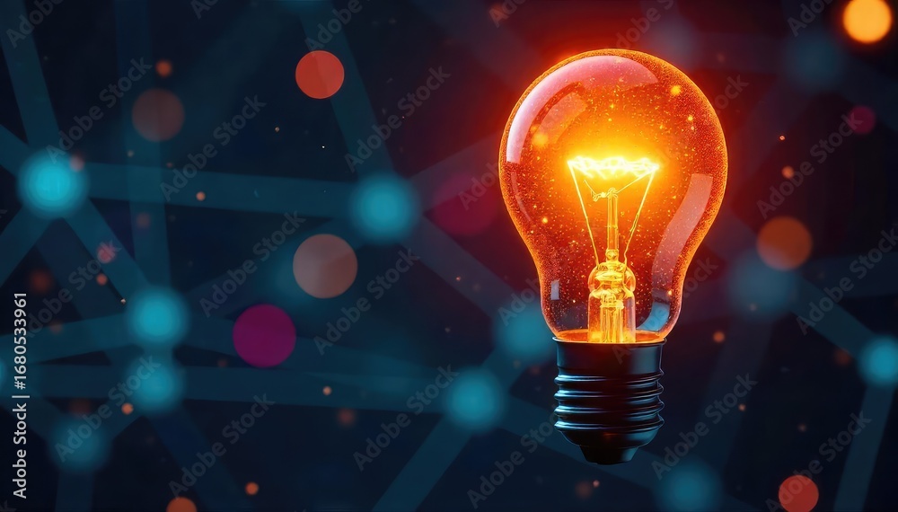 custom made wallpaper toronto digitalA close-up shot of a glowing lightbulb illuminating a complex network of interconnected nodes, symbolizing the crucial role of information in modern systems , essential, insight, glow