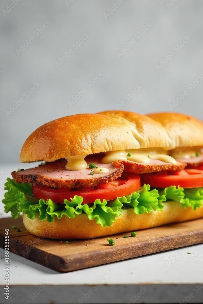 custom made wallpaper toronto digitalA delicious submarine sandwich overflowing with fresh vegetables, meats, and melted cheese on a toasted sub roll Perfect for a quick and satisfying lunch or dinner , fresh, snack, ingredients