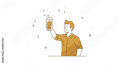 Joyful Person Raising a Glass of Alcoholic Beverage in a Celebration Toast