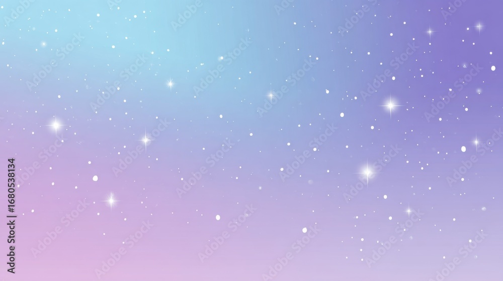 Naklejka premium Beautiful Celestial View of a Purple and Blue Sky Filled with Twinkling Stars Creating a Magical and Tranquil Nighttime Atmosphere Above the Horizon
