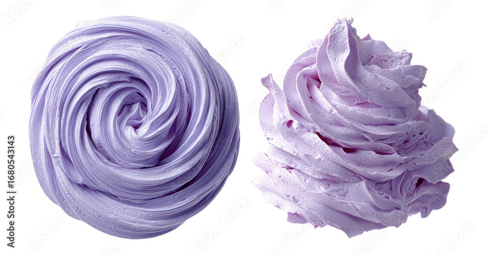 Obraz premium Isolated Lavender Cream Swirls on Transparent Background