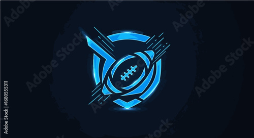Dynamic Football Emblem with Abstract Shield and Motion Lines for Sports Team