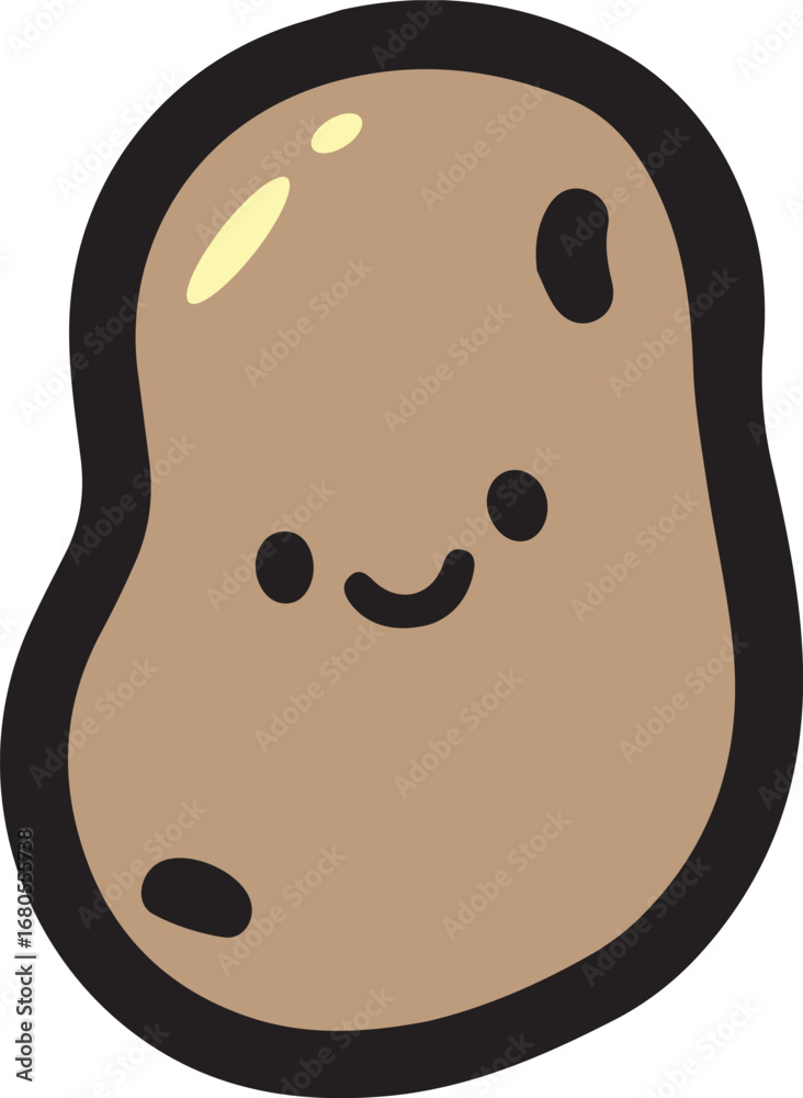 Fototapeta premium Potato Cute Cartoon Vector Illustration