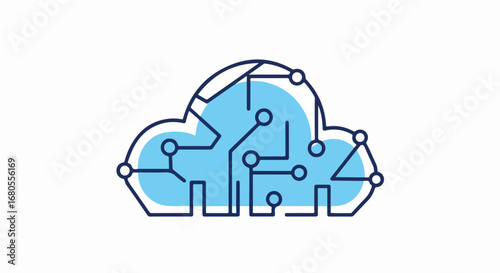 Digital Cloud Electronic Circuitry Design Representing Cloud Computing Technology