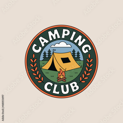 Camping Club Tent Campfire Badge