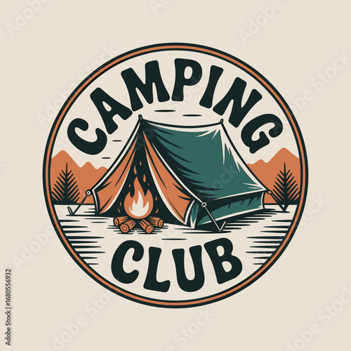 Camping Club Tent Campfire Badge