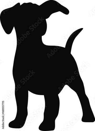 Puppy dog silhouette illustration