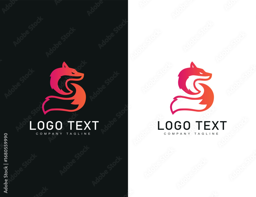 Fototapeta premium Fox Iconic Minimalist Lettering Logo