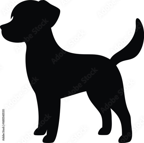 Puppy dog silhouette illustration