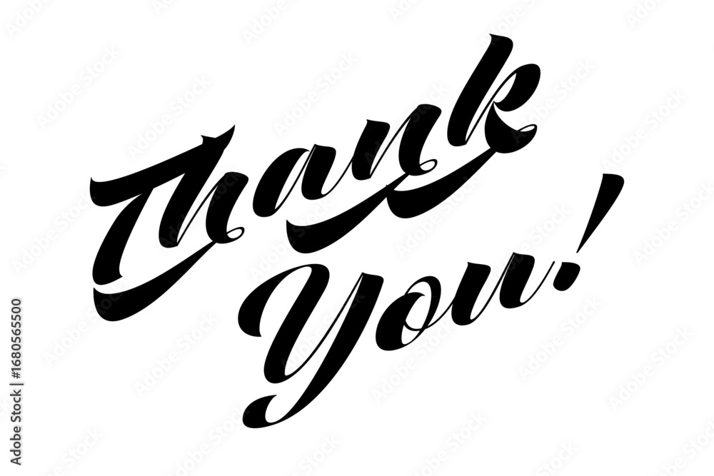 Fototapeta premium Thank You ! - 手書き風のおしゃれなThank You !（ありがとう！）の文字（カリグラフィー） 
