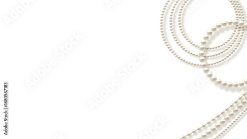 pearl necklace on white background