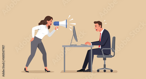 Angry Boss Shouting at Programmer