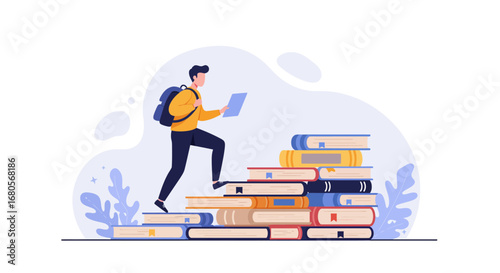 Man Reading Books for Self Improvement