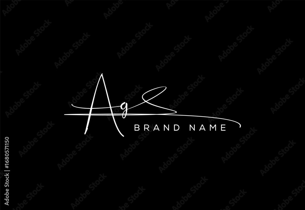 Obraz premium AG letter beauty cursive handwriting logo.