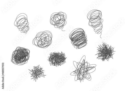 モヤモヤした感情を表したイラストセット
