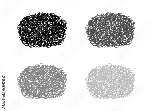 モヤモヤした感情の吹き出しイラストセット