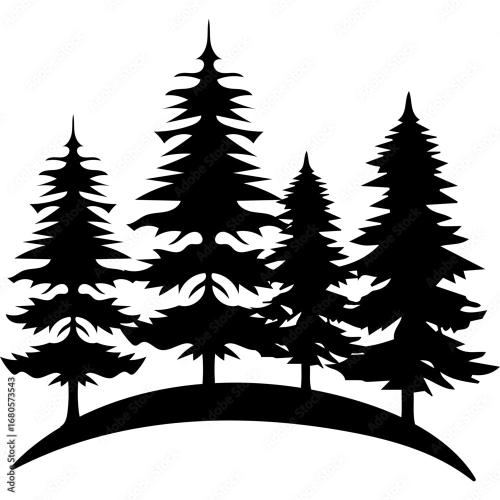 Obraz premium Pine Tree Silhouette