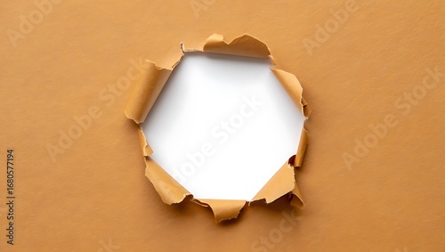 Torn paper revealing white background for copy space message or product mockup design concept and texture background