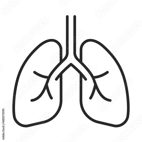 Lungs line icon element for health, medical, and anatomy clip art design.