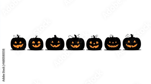 Silhouettes of Halloween jack-o'-lanterns