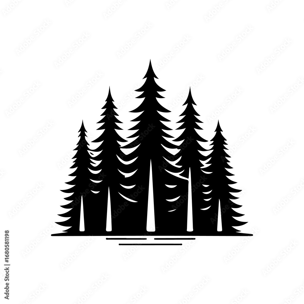 Obraz premium christmas trees set