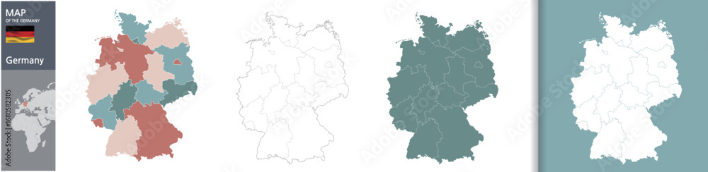 Fototapeta premium High-resolution Germany map illustration (including detailed administrative districts) 