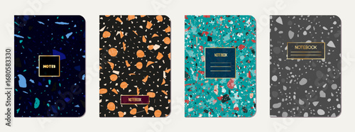 Note book cover design. Terrazzo abstract