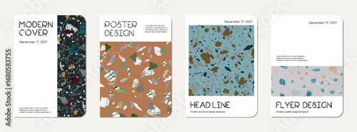 Brochure cover design. Terrazzo abstract