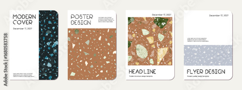 Notebook cover design. Terrazzo abstract