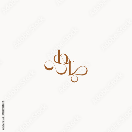 wedding initial concept FB luxury minimalist logo design caligraphic style monogram letter
