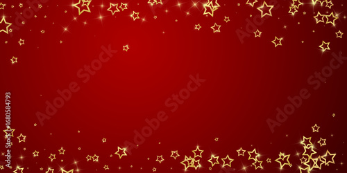 Gold sparkling star confetti.