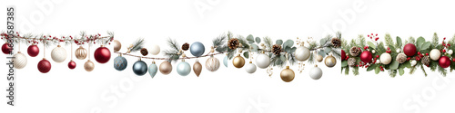 Wallpaper Mural Elegant Christmas Garland Set Isolated on White Background Torontodigital.ca