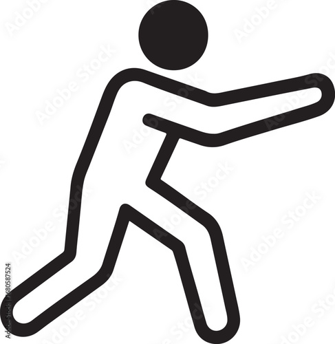 Squat exercise icon, flat vector, minimal lines