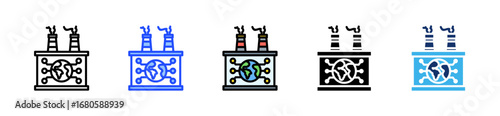 Global Industry Icon Collection With Multiple Styles