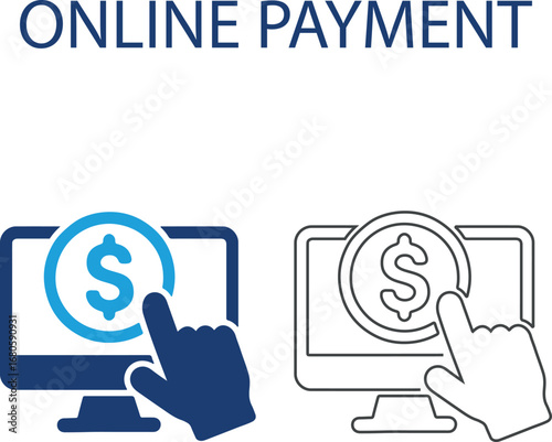Online Payment Concept Computer icons, Line art icons design