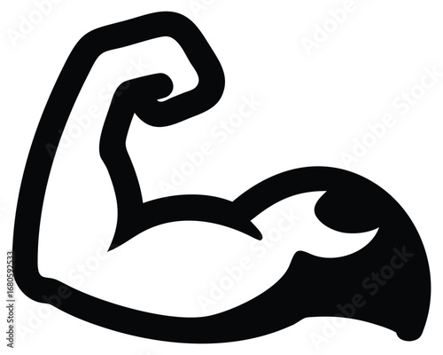 Stylized bicep flexing arm icon representing strength