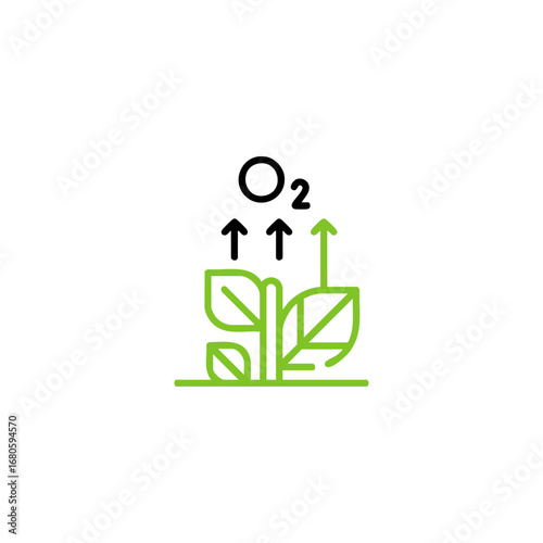 Photosynthesis icon logo flat vector design