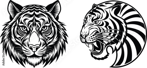 Tiger Art Yin Yang Realistic and Stylized Designs