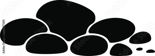 Silhouette vector of a pile of smooth stones or pebbles, ideal for nature, landscaping, spa, and minimalist design.