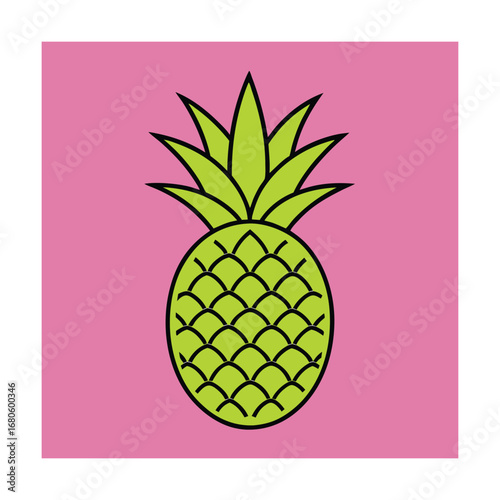 Pineapple Sketch Line Drawing Icon Illustration
