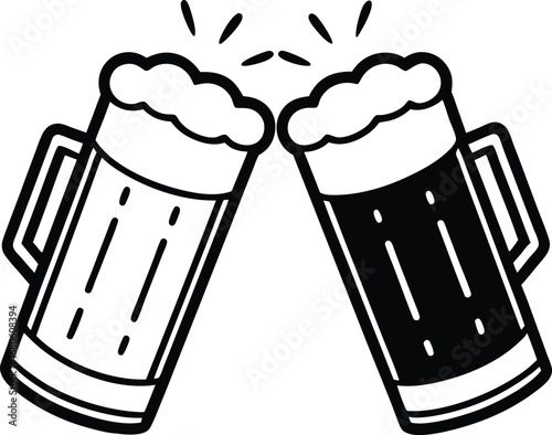 Glass of beer mug vector illustration icon of cold drink beverage design