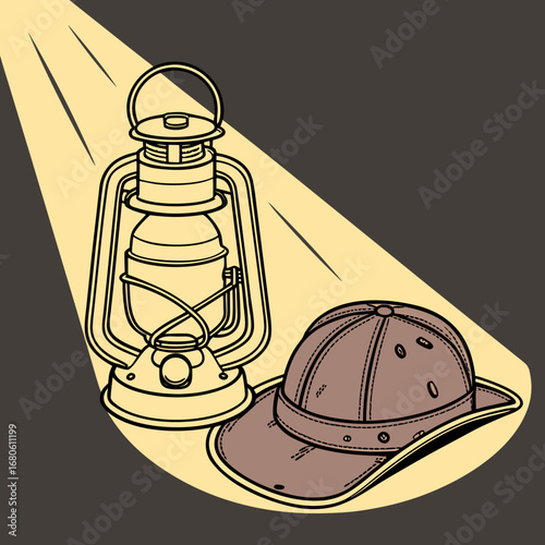 vector illustration of a pirate hat with a telescope