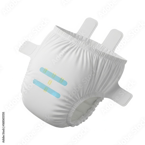 Soft absorbent baby diaper with wetness indicator