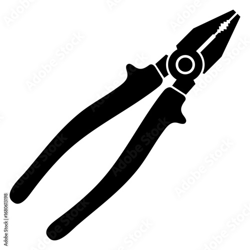Logo pliers. Icono silueta de herramienta alicates	