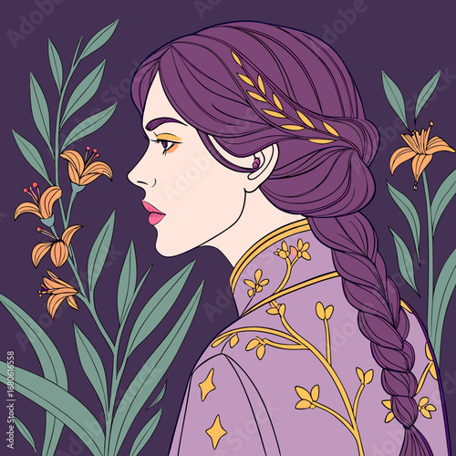 girl with flowers