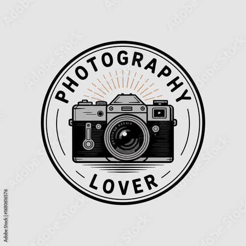 Photography Lover Vintage Camera Badge