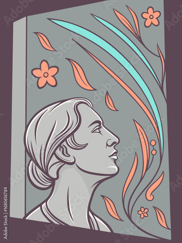 girl with flowers