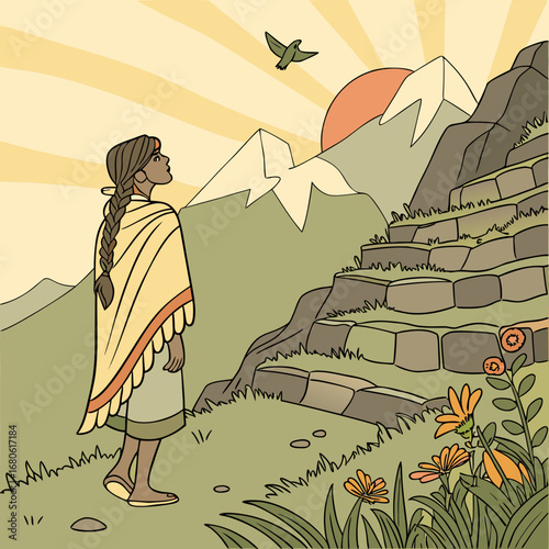 vector illustration of an ancient egyptian pyramids