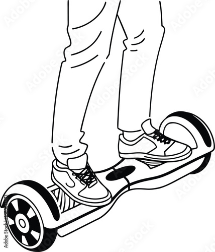 Detailed diagram illustrating correct hoverboard foot placement and operational guidance with color coded indicators on a clean white background